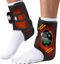 2 Pack Electric Foot Ankle Massager Brace Pain Relief Heating Vibration Therapy