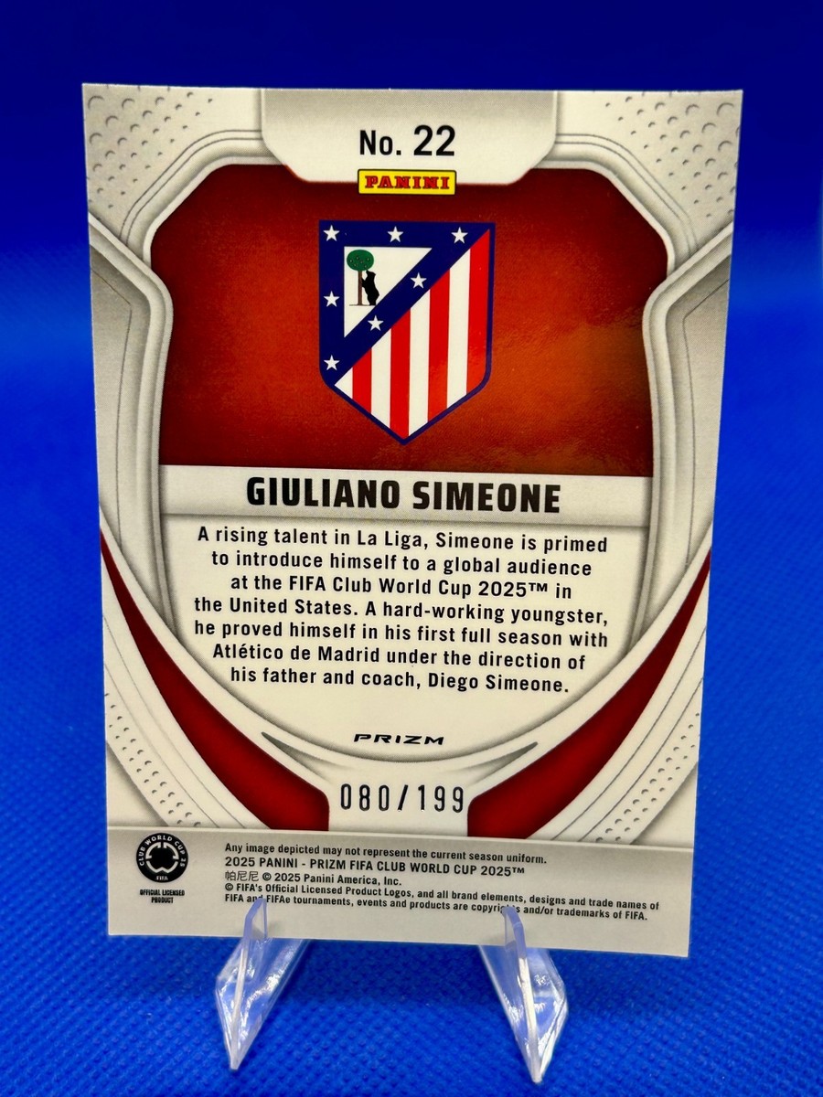 2025 Prizm FIFA Club World Cup Giuliano Simeone #22 Orange Seismic