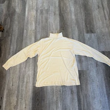 Vintage Brooks Brothers Brooks Isle 100% Cotton Pale Yellow Turtleneck LS L/XL