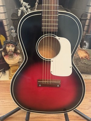 VTG 1960s Kay K1110? Red Sunburst Acoustic Parlor Guitar,Beautiful