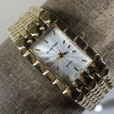 Mathey-Tissot Quartz Watch Womens Gold Tone Rectangular Tank Japan Movt MT0924