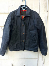 Freenote Cloth RJ-1 Pleated Riders Waxed Canvas Jacket Navy medium USA Made