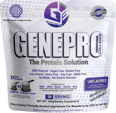 Genepro Collagen Unflavored Protein Powder with Collagen 30 Servings