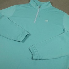 Peter Millar 1/4 Quarter Zip Pullover Mens XL Blue Mock Neck Golf Stretch Layer