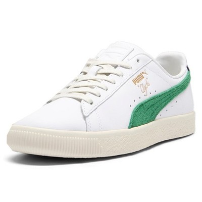 Puma Clyde Base White Sneakers Archive Green & Black Stripe Size 11