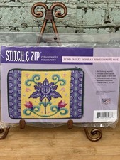 Alice Peterson Stitch & Zip Needlepoint Kit Purse Case SZ 583 Paisley Jacobean