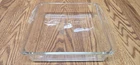 Vintage Pyrex # 222 Clear Borosilicate Glass Round Logo 8x8x2" Brownie Dish