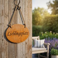 Gartenschild Lieblingsplatz L30Cm Edelrost Garten-Deko Schild TüRschild Wandbild