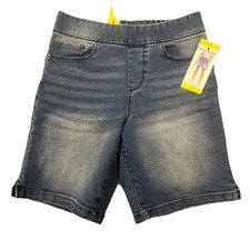 DKNY Jeans Women's Bermuda Shorts Pull-On Elastic Waistband Stretch NWT Denim S