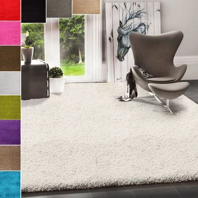 Hochflor Shaggy Teppich Modern pflegeleichte Florhöhe Unifarben - TOP PREIS! - Bild 1 von 2