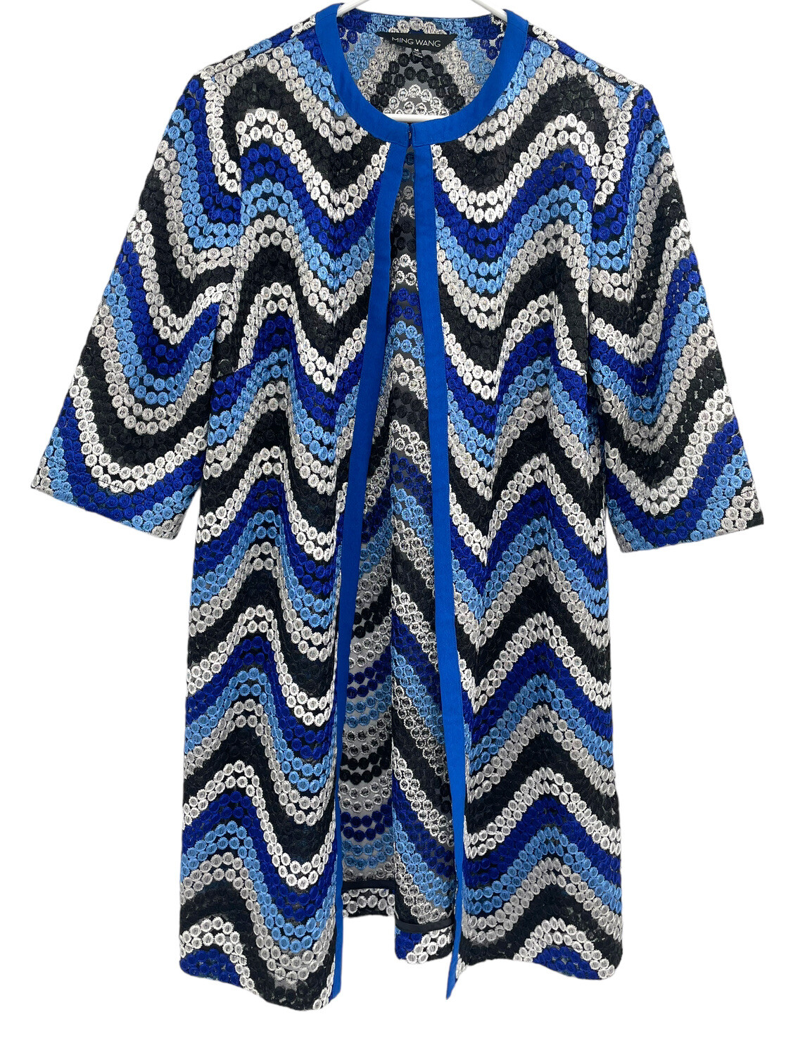 Ming Wang Chevron Pattern Textural Lace Woven Car… - image 1