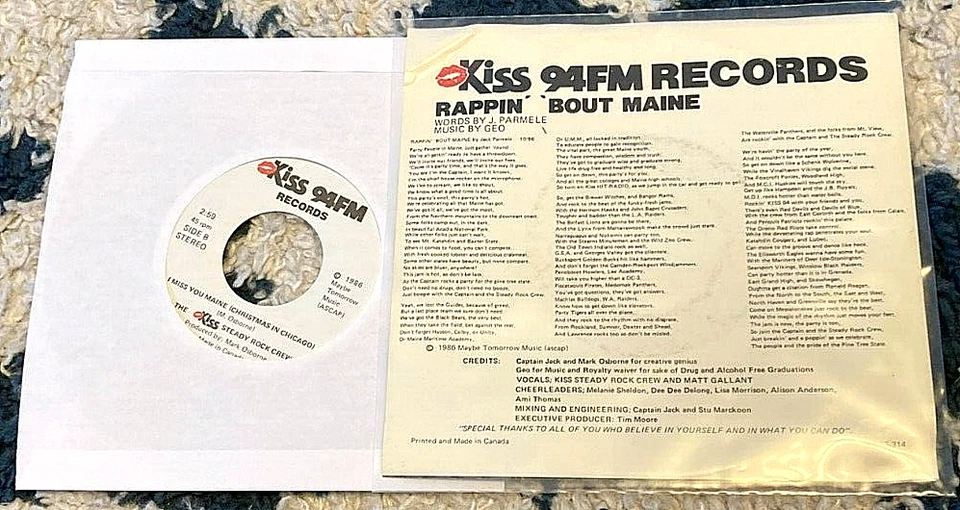 KISS 94FM Steady Rock Crew: Rappin' 'Bout Maine 45 rare random rap/xmas HEAR - Image 2 of 2