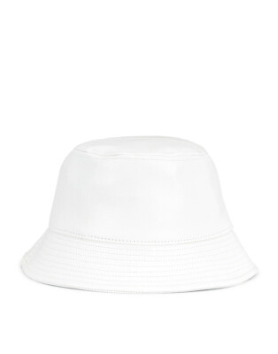 STAND STUDIO Vida Faux Leather Bucket Hat White Street Style  display picture 2