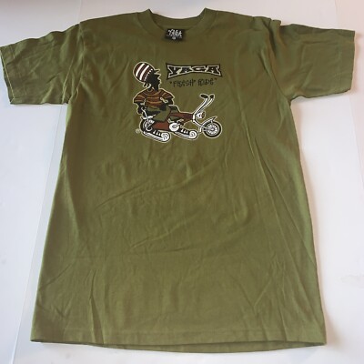Vintage Yaga T-Shirt Mens M Olive 90s FRESH RIDE Surf Skate Rasta