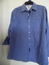 MENS TOMMY HILFIGER BLUE DRESS SHIRT 17 35