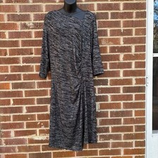Talbots Faux Wrap 3/4 Sleeve Knee Length Sweater Dress Rayon Size 1X
