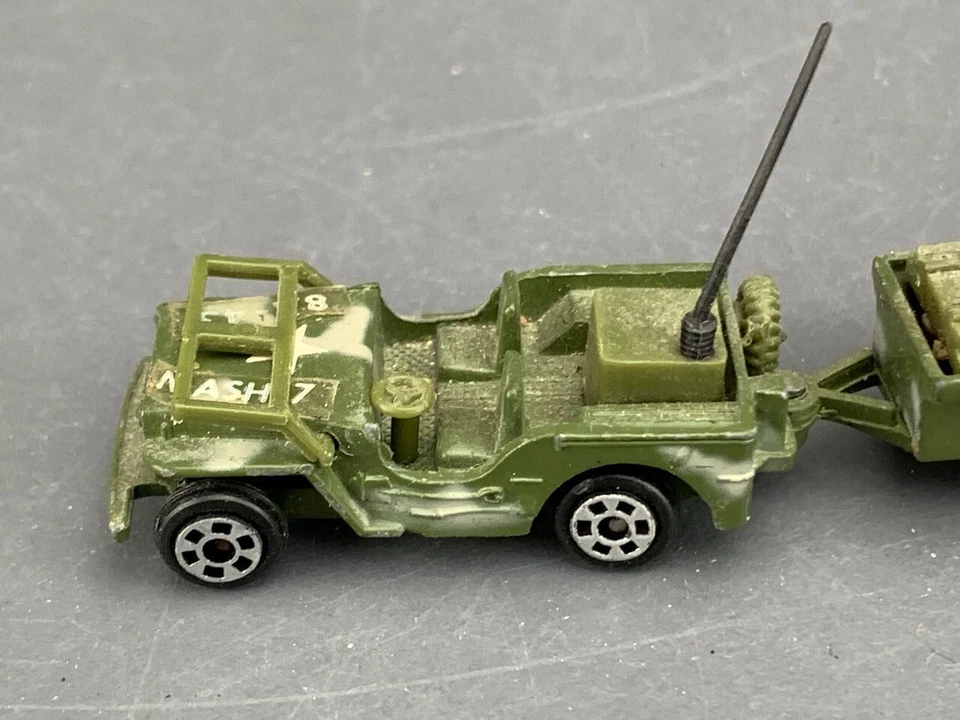 1:87 Vintage Die-Cast Zee Toys M*A*S*H Jeep & Trailer 1976 D1521 - Image 3 of 4