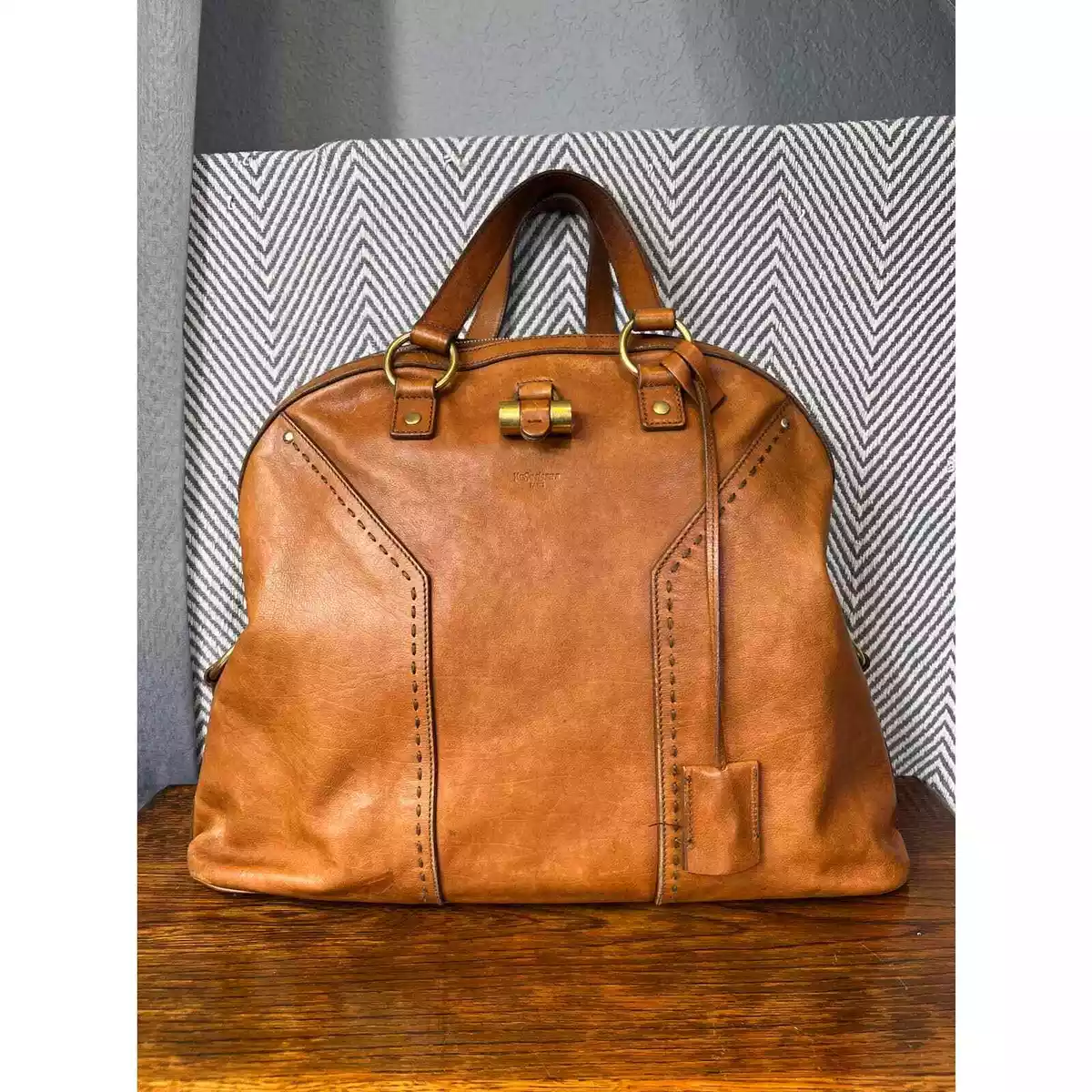 Yves Saint Laurent YSL, vintage weekender never full leather tote