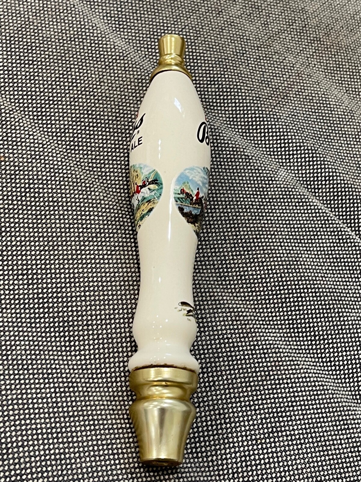 Bass Ale Porcelain Beer Tap Handle w/ Fox Hunting Scene eBay