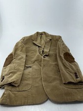 Vintage Tan Corduroy Western Blazer Elbow Patches Prof Teacher READ