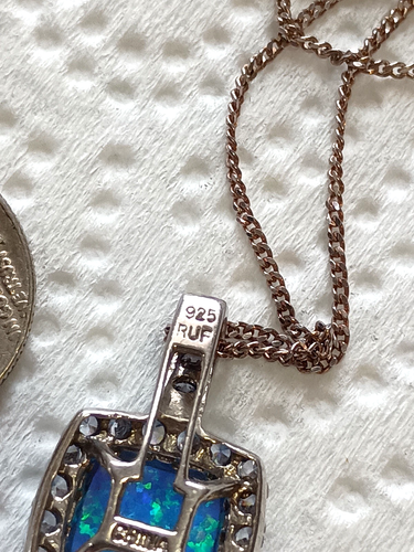 Blue Fire Opal Ocean Blue Topaz Gems 925 Sterling Silver Plated Necklace Pendant - Picture 8 of 16