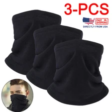 3PACK Fleece Neck Warmer Gaiter Winter Windproof Ski Half Face Mask Tube Scarf