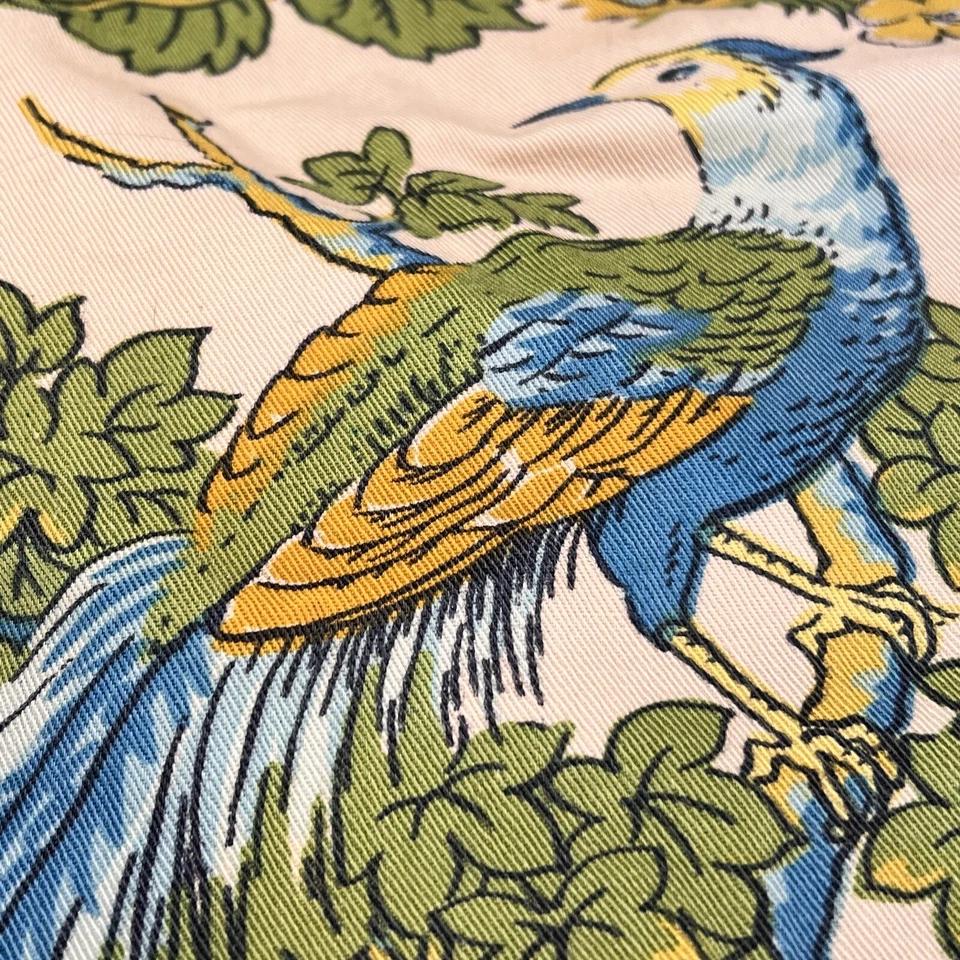 "Héroe JC Pavo Real Floral Follaje Patrón De Colección Mediados de Siglo 49"" X 32"" Colorido" Foto 4 de 4