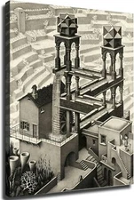 18 Famous By M.C. Escher Waterval By Maurits Cornelis Escher Poster Canvas
