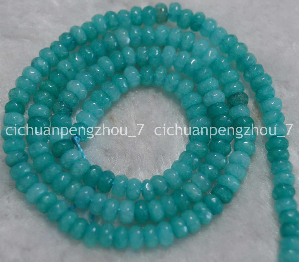 Faceted 2x4mm Brazilian Blue Aquamarine Gems Rondelle Loose Beads
