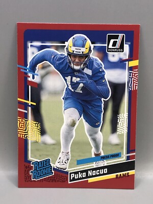 2023 Puka Nacua RC RED Rated Rookie Press Proof #357 Panini Donruss RAMS