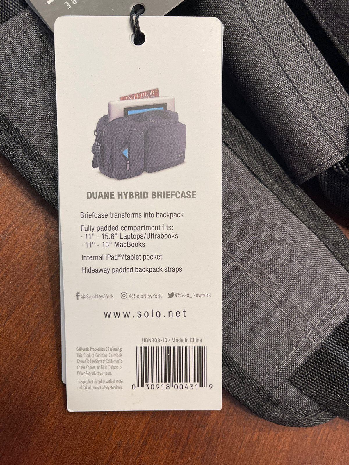 Solo Duane Hybrid Briefcase To Backpack Gray Black 12.5" x 17" x 5" eBay