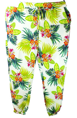 NWT Denim-licious Multicolor Plus Size 2X Pants Harem Elastic Waist Elastic Cuff
