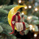 Mastiff And Jesus Sitting On The Moon Hanging Acrylic Ornament for Dog Lovers