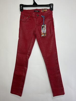 Tractor Jeans NYC Red Snakeskin Skinny Jeans Pants Jeggings NWT Girls Size 