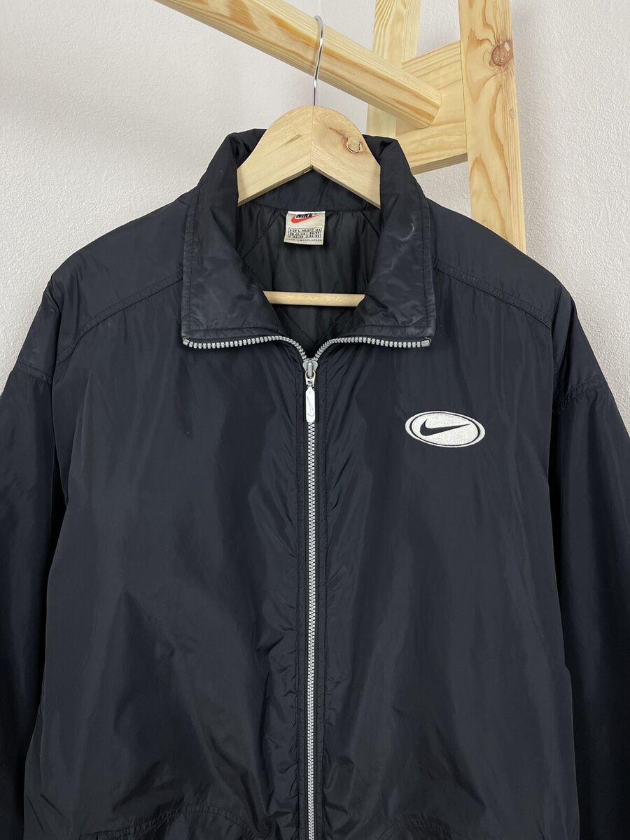 Vintage 90s NIKE Windbreaker Jacket Big Swoosh Black Nylon Vintage 90s NIKE Windbreaker Jacket Big Swoosh Black Nylon