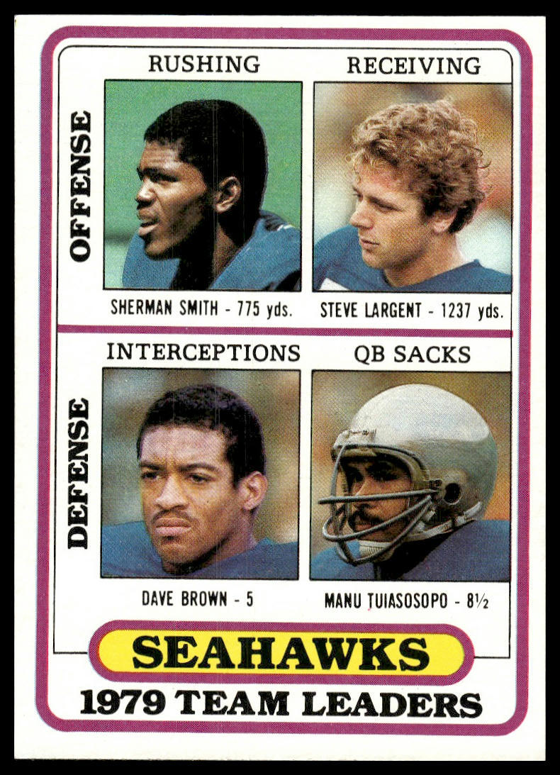 1980 Topps #57 Sherman Smith / Largent / Brown /Tuiasosopo Checklists Seahawks
