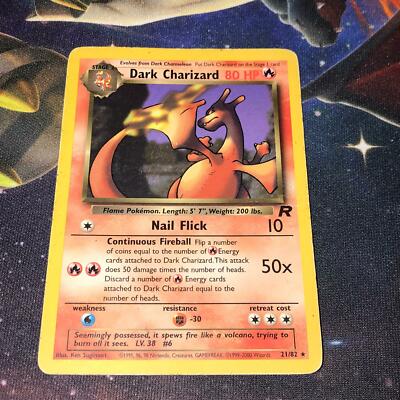 Dark Charizard ~ 21/82 ~ Non-Holo ~ TEAM ROCKET ~ HEAVY PLAY