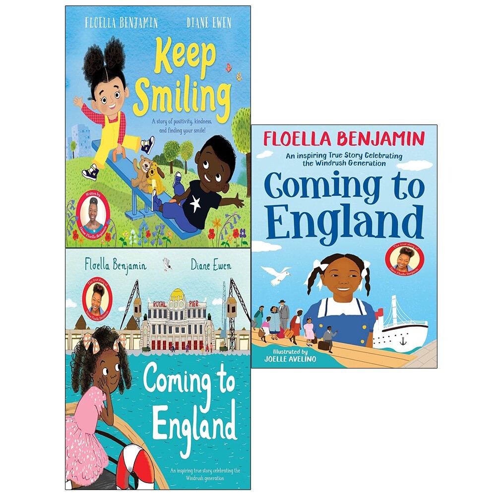 Baroness Floella Benjamin Collection 3 Books Set Coming to England, Keep Smiling