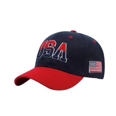 Embroidered Adjustable USA Red White Blue Baseball Cap One Size 