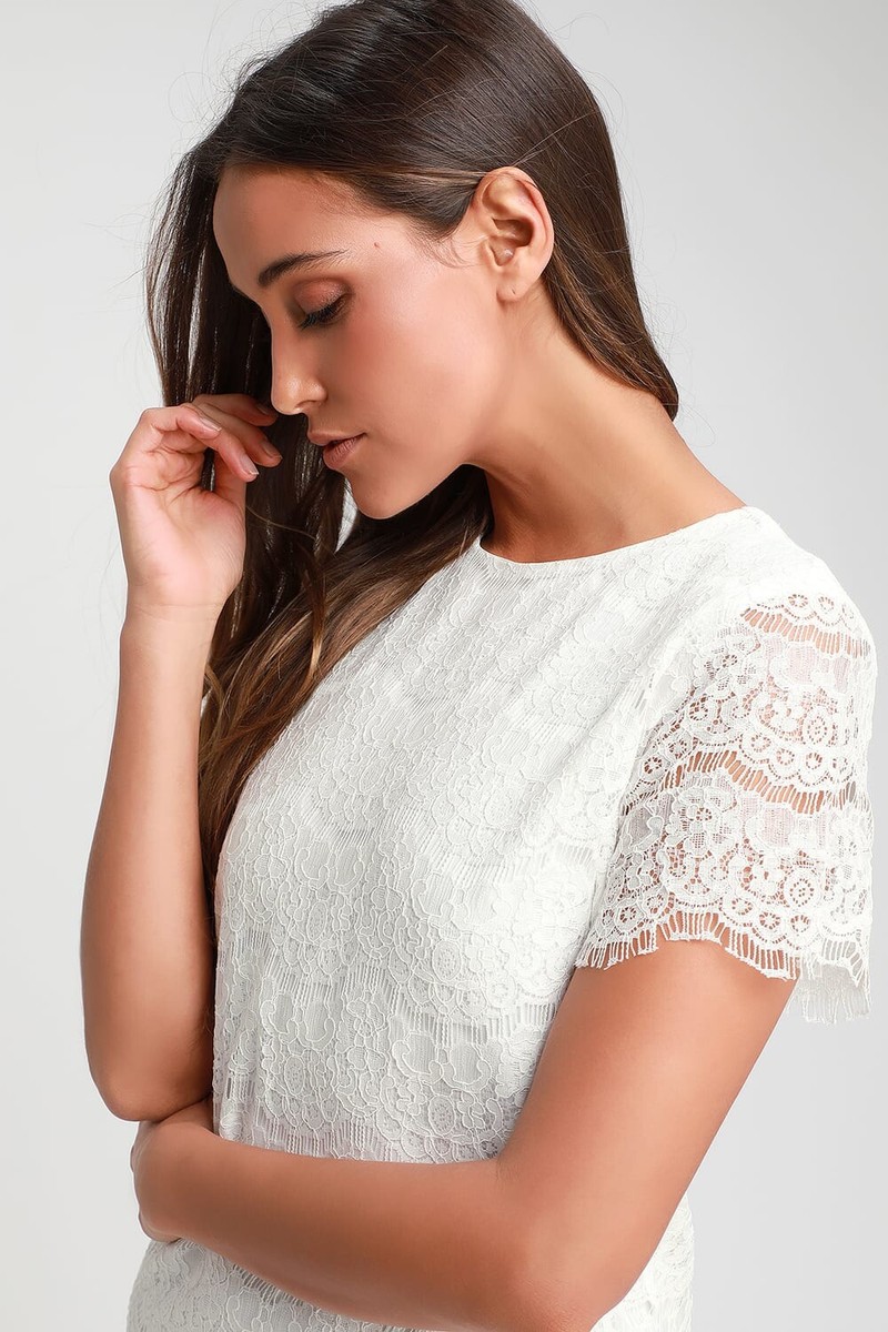 take me to brunch ivory lace shift dress Ivory Lace Shift Dress 14 / Ivory