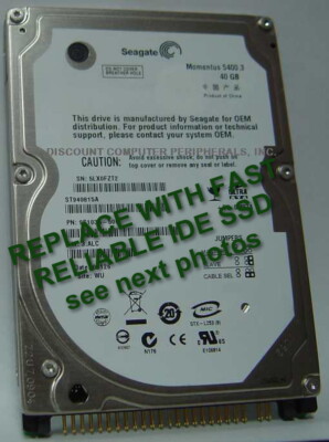 Replace Worn Out ST940815A with 40GB Fast Reliable SSD 2.5'' 44 PIN IDE Drive