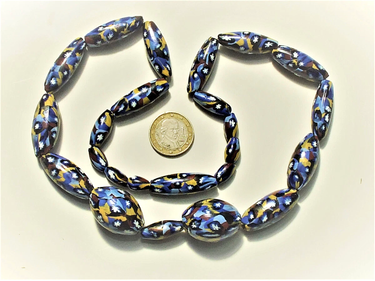 Collier Vintage Murano En Pâte De Verre Et Métal - Occasion