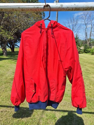 Vintage Uphill Down Products Hooded Jacket Mens XL Red Salt Lake City Utah