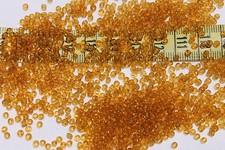10/0 Old Time Vintage Venetian Trans Gold Jewelry Crafts Making Seed Beads/1oz