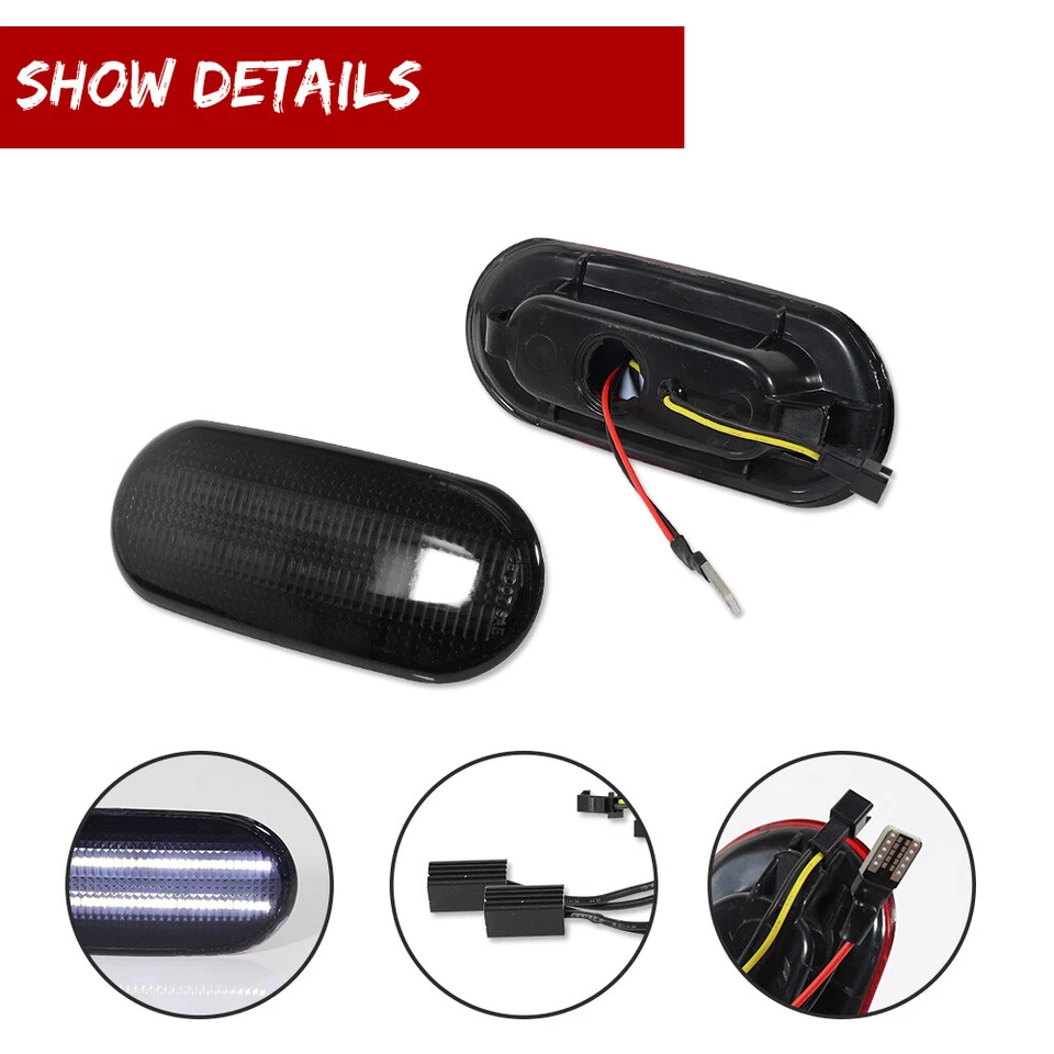 Luz de estacionamiento LED blanca para VW Beetle 1998-2005 lente ahumada trasera 2 piezas Foto 3 de 4