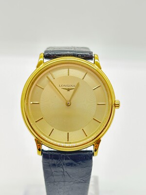 Near MINT] Longines L4.676.2 34mm Gold Dial Quartz Men's Watch