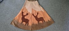 Jupe en cuir sauvage * début unique France * beige vert camel marron * taille 66 cm * cerf forêt 