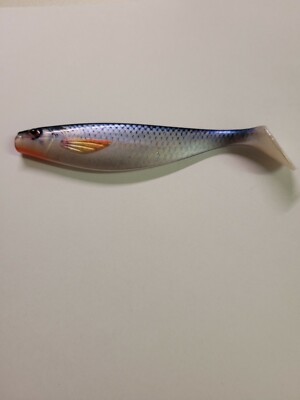 Shirasu Balzer Print Photo Shad UV Booster Zander Hecht Gummifisch Barsch Bloody
