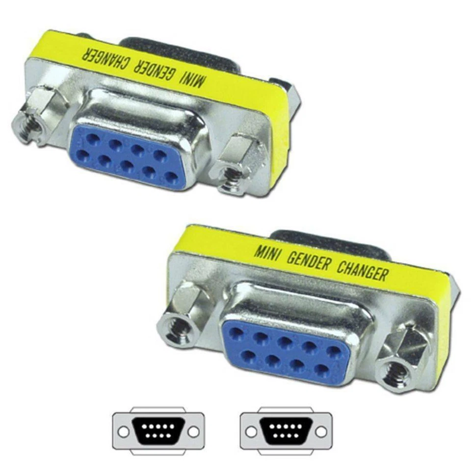 9 Pin RS-232 DB9 Female to Female Serial Cable Gender Changer Coupler Adapter - Image 4 of 4