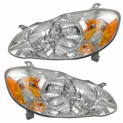DEPO Headlight Set For 2005-2008 Toyota Corolla CE LE Driver & Passenger Side